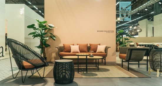 Vincent Sheppard Roy garden outdoor cocoon chairs Black Steel frame Black Wicker-rope Polyethylene.