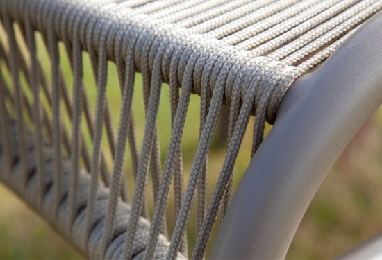 Vincent Sheppard Loop Bain de soleil Cadre en Aluminium Taupe Cordon Crocheté Taupe Polypropylène.