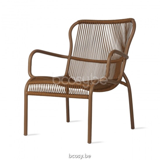 Vincent Sheppard Loop Lounge Stoel Terracotta Aluminium frame Terracotta Gehaakte Koord Polypropyleen.