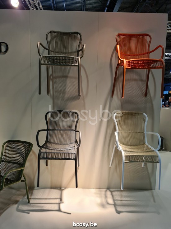 Vincent Sheppard Loop salons de jardin détente 1 place Cadre en Aluminium Gris fossile Corde Gris fossile Polypropylène.