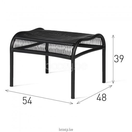 Vincent Sheppard Vincent Sheppard Loop Footrest Black Aluminium frame Black Wicker Polyethylene.