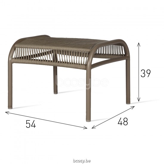 Vincent Sheppard Vincent Sheppard Loop Footrest Taupe Aluminium frame Taupe Crochet Polypropylene.