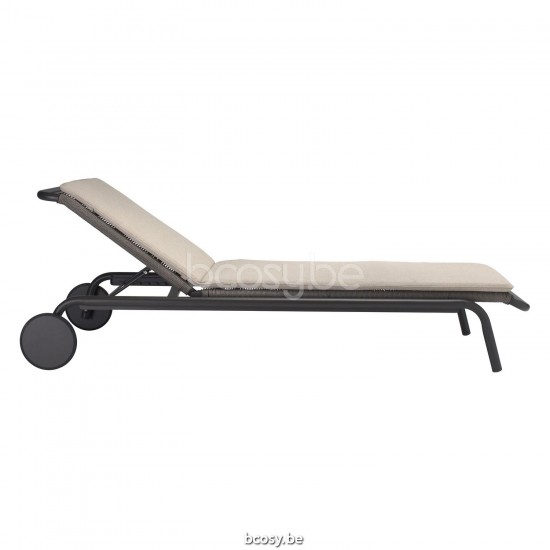 Vincent Sheppard Lit de soleil KODO gris fossile Kodo Bain de soleil Cadre en Aluminium Gris fossile Corde Gris fossile Polypropylène.