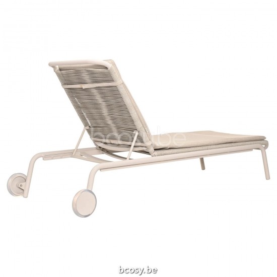 Vincent Sheppard Kodo lits de jardin bain de soleil Fauteuils de relaxation chaises longues Cadre en Aluminium Blanc dune Cor
