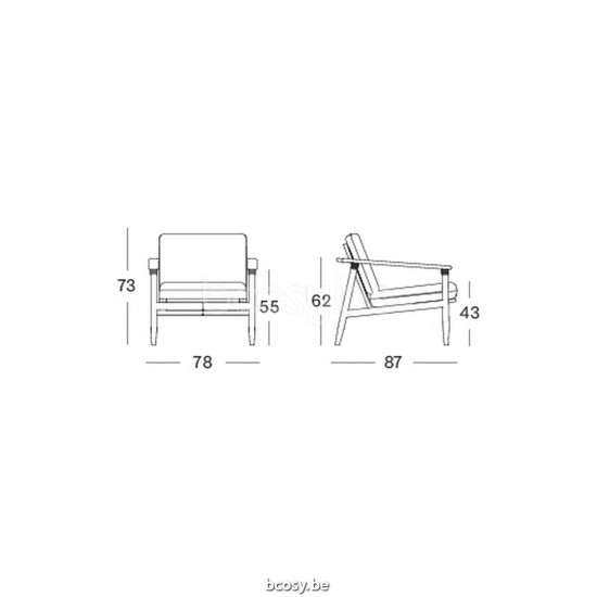 Vincent Sheppard Vincent Sheppard David Lounge Chair Aged Teak frame Greige Rope Polypropylene.