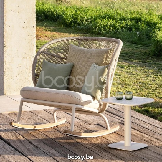 Vincent Sheppard Kodo schommelstoelen wipstoelen wiegelstoelen Dune White Aluminium frame Dune White Touw Polypropyleen.