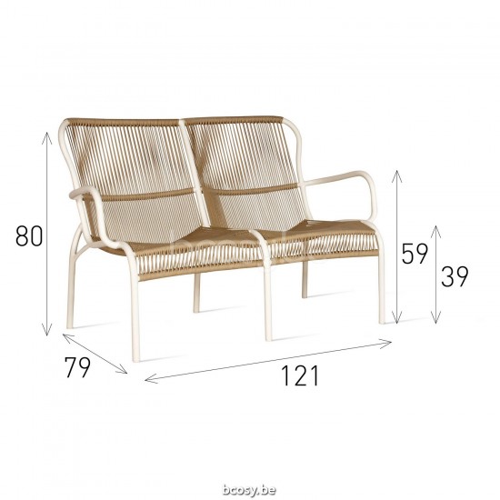 Vincent Sheppard Loop Sofa Dune White Aluminium frame Dune White Rope Polypropylene.