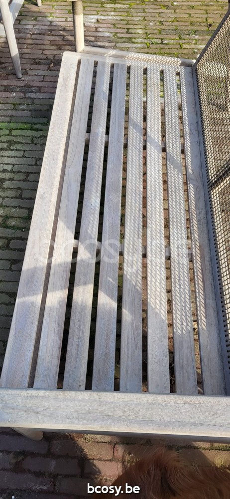 Vincent Sheppard David Loungebank 3s Rahmen aus Gealtert Teakholz Grau Seil Polypropylen.