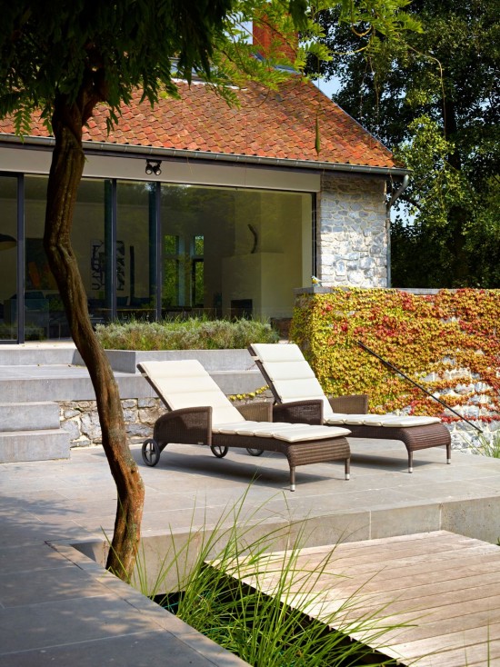 Vincent Sheppard Dovile Bain de soleil avec bras Lloyd Loom Taupe.