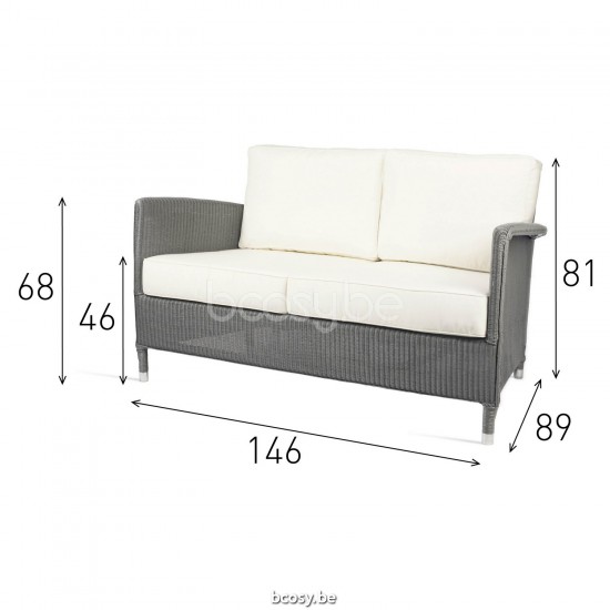 Vincent Sheppard Vincent Sheppard Dovile Lounge Sofa 2s Oyster Lloyd Loom.