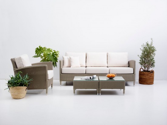 Vincent Sheppard Dovile Canapé lounge 3s Lloyd Loom Oyster.