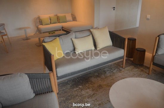 Vincent Sheppard Lento Loungebank 2.5s Rahmen aus Unbehandeltes Teakholz Anthrazit-Kohle Seil Polypropylen.