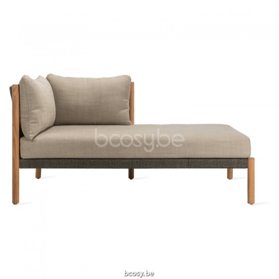 Vincent Sheppard Lento modular garden outdoor lounge set loungeset in aluminium Untreated Teak frame Anthracite-charcoal Rope