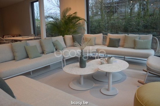 Vincent Sheppard Kodo canapés salons de détente jardin modulables Cadre en Aluminium Blanc dune Corde Blanc dune Polypropylèn