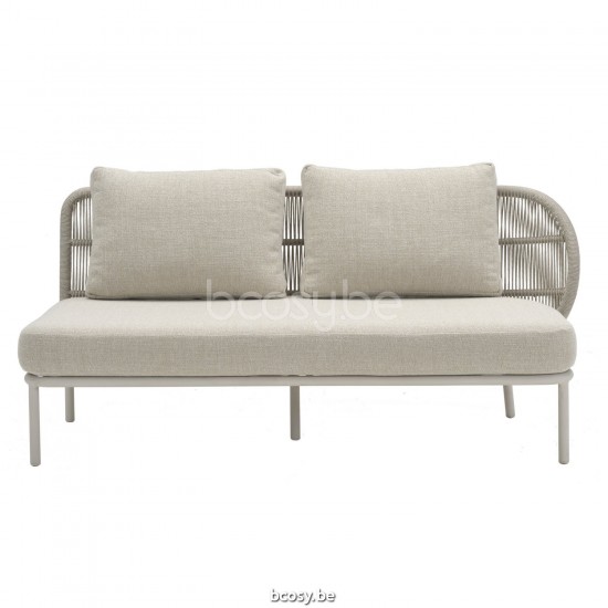 Vincent Sheppard Kodo Modulair 2 zits links Dune White Aluminium frame Dune White Touw Polypropyleen.