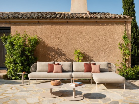 Vincent Sheppard Kodo canapés salons de détente jardin modulables Cadre en Aluminium Blanc dune Corde Blanc dune Polypropylèn