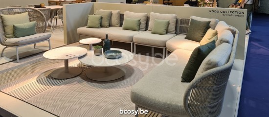 Vincent Sheppard Kodo Coin modulaire Cadre en Aluminium Blanc dune Corde Blanc dune Polypropylène.