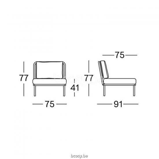 Vincent Sheppard Vincent Sheppard Kodo Modular Center Dune White Aluminium frame Dune White Rope Polypropylene.