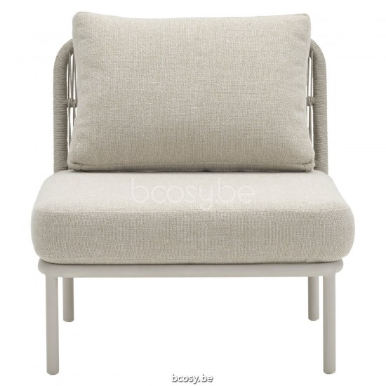 Vincent Sheppard Kodo Modulair midden Dune White Aluminium frame Dune White Touw Polypropyleen.