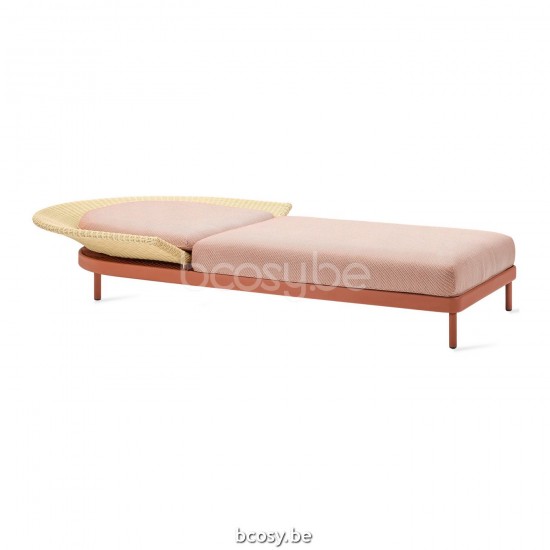 Vincent Sheppard Lit de soleil Wicked Terracotta Wicked Bain de soleil Cadre en Aluminium Terre cuite Tressage Naturel Polyéthylène.