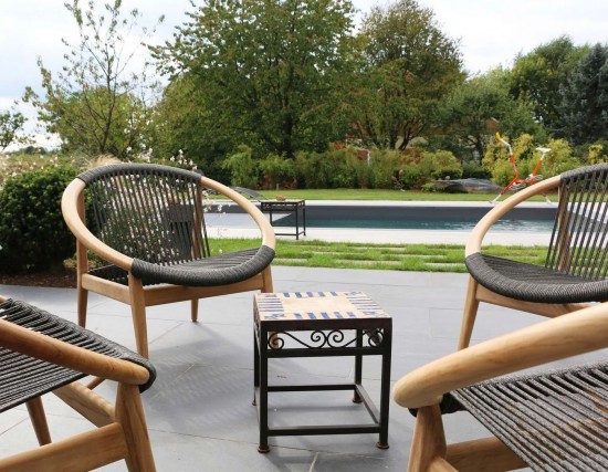 Vincent Sheppard Frida salons de jardin détente 1 place Cadre en Teck non traité Corde Anthracite-Charbon Polypropylène.