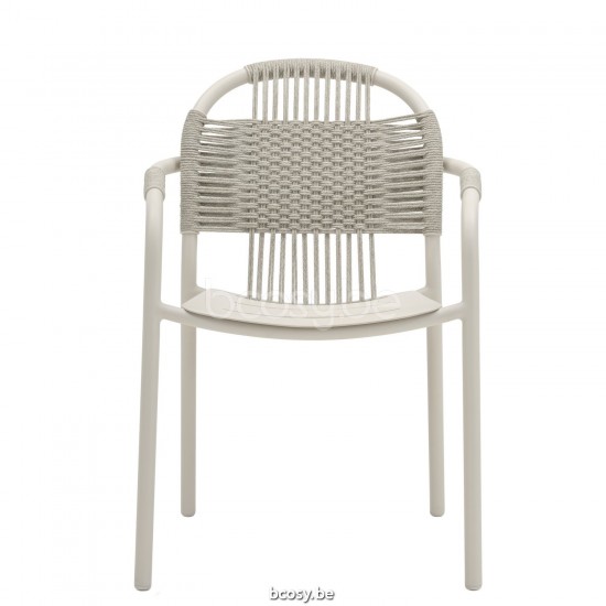 Vincent Sheppard Cleo Fauteuil Cadre en Aluminium Blanc dune Corde Blanc dune Polypropylène.
