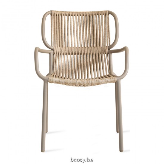 Vincent Sheppard Ribbon Fauteuil Cadre en Aluminium Taupe Corde Couleur sable Polypropylène.