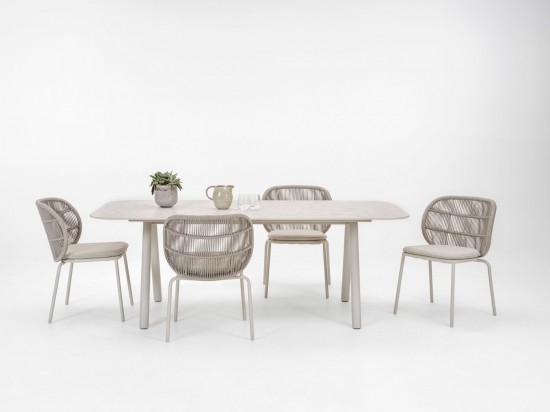 Vincent Sheppard Chaise KODO - Blanc Kodo Chaise Cadre en Aluminium Blanc dune Corde Blanc dune Polypropylène.