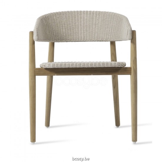 Vincent Sheppard Chaise Mona teck - osier beige Mona Chaise Cadre en Teck non traité Tressage Vieille dentelle Polyéthylène.