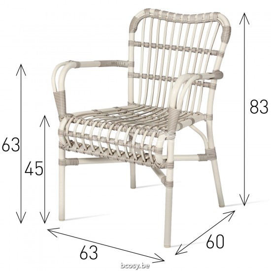 Vincent Sheppard Vincent Sheppard Lucy Dining Armchair Off White Wicker-rope Polyethylene.