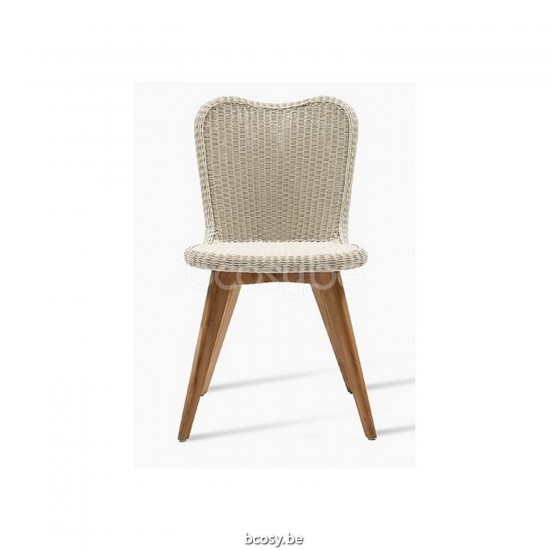 Vincent Sheppard Lena Chaise Cadre en Teck non traité Tressage Vieille dentelle Polyéthylène.