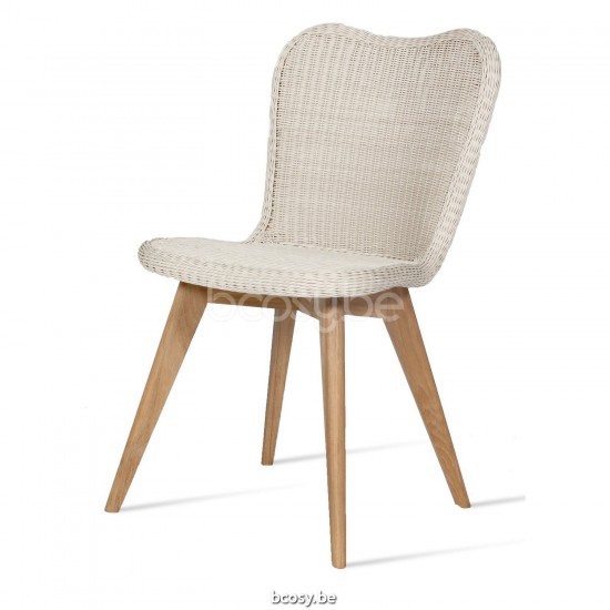 Vincent Sheppard Lena Stoel Onbehandeld teakhout frame Old Lace Wicker Polyethyleen.
