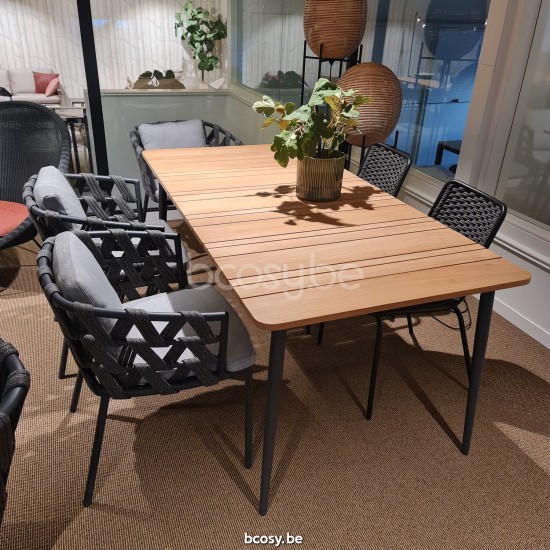 Vincent Sheppard Leo fauteuils de jardin avec accoudoirs Cadre en Aluminium Lave Corde Lave Acrylique.