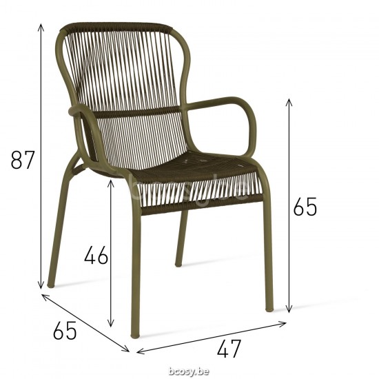 Vincent Sheppard Vincent Sheppard Loop Dining Chair Moss Aluminium frame Moss Crochet Polypropylene.