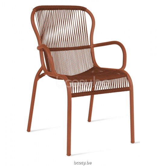 Vincent Sheppard Loop Stoel Terracotta Aluminium frame Terracotta Gehaakte Koord Polypropyleen.