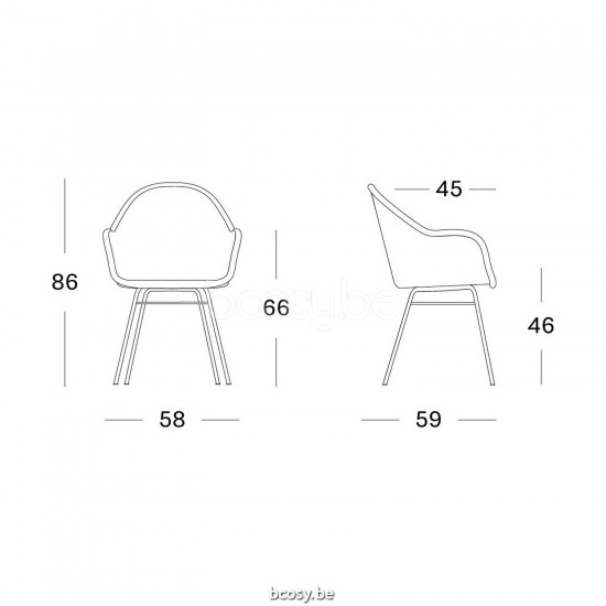 Vincent Sheppard Vincent Sheppard Edgard Dining Chair Black Powder Coated Steel A frame Mocca Wicker Polyethylene.