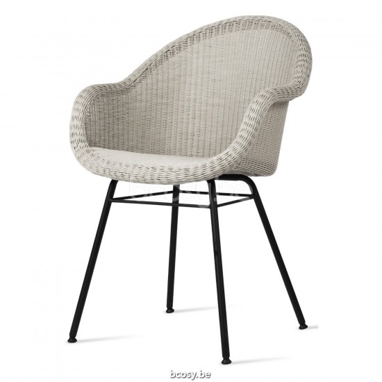 Vincent Sheppard Edgard Stoel Zwart Gepoedercoat Stalen A frame Old Lace Wicker Polyethyleen.