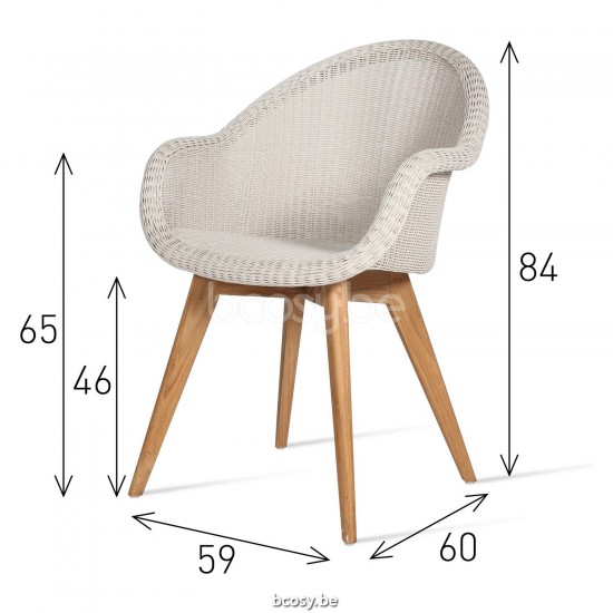 Vincent Sheppard Vincent Sheppard Edgard Dining Chair Untreated teak frame Black Wicker Polyethylene.