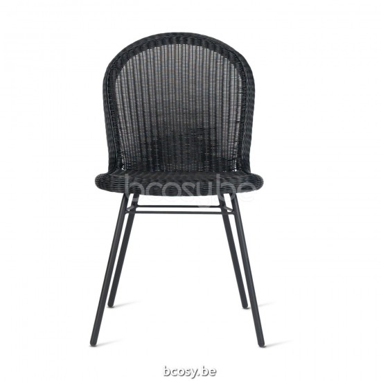 Vincent Sheppard Chaise Damien base A acier Damien Chaise Cadre en Acier A Revêtement en poudre noir Tressage Noir Polyéthylène.