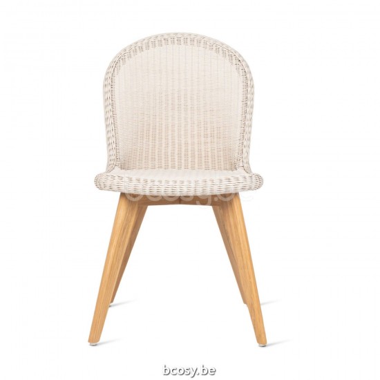 Vincent Sheppard Chaise Damien base teck Damien Chaise Cadre en Teck non traité Tressage Vieille dentelle Polyéthylène.