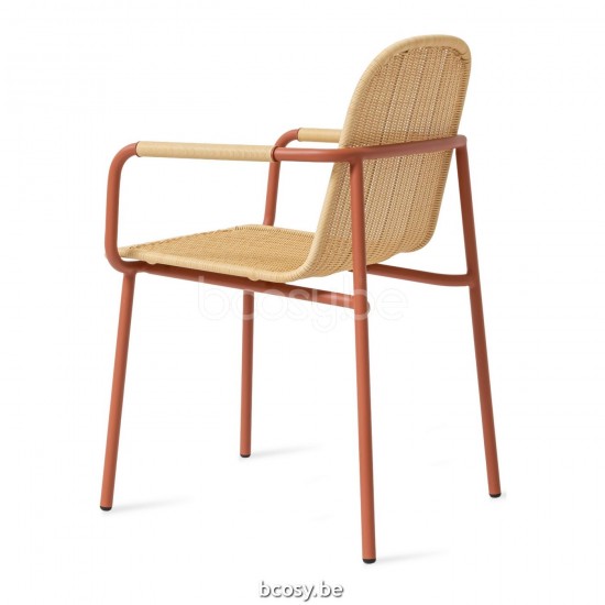 Vincent Sheppard Wicked Chaise Cadre en Aluminium Terre cuite Tressage Naturel Polyéthylène.