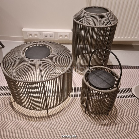 Vincent Sheppard Vincent Sheppard Mora Medium Lamp Black Steel frame Fossil Grey Rope Polypropylene.