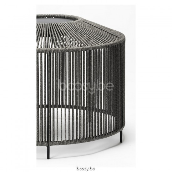 Vincent Sheppard Mora Lampe moyenne Cadre en Acier Noir Corde Gris fossile Polypropylène.