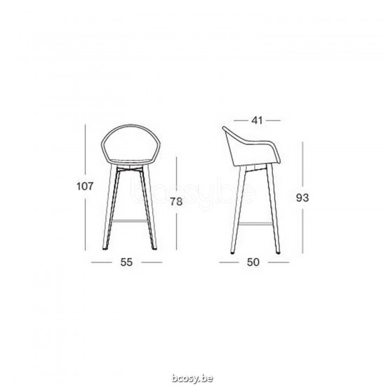 Vincent Sheppard Vincent Sheppard Edgard Bar Stool Untreated teak frame Mocca Wicker Polyethylene.