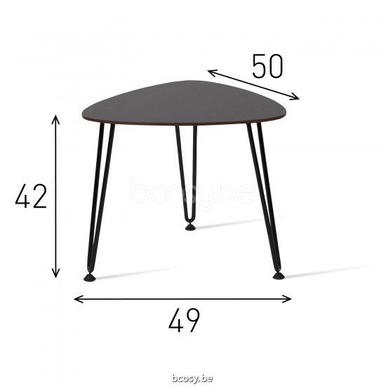 Vincent Sheppard Vincent Sheppard Rozy Side Table Plectrum shape Black Steel frame Black HPL top.