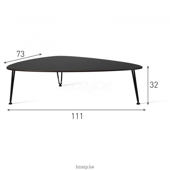Vincent Sheppard Vincent Sheppard Rozy Coffee Table Plectrum shape Black Steel frame Black HPL top.