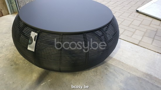 Vincent Sheppard Ivo coffee tables Round Black Wicker-rope Polyethylene.