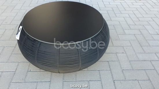 Vincent Sheppard Ivo koffietafels salontafels Round Zwart Wicker koord Polyethyleen.