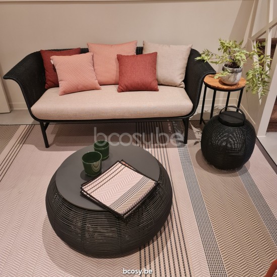 Vincent Sheppard Ivo koffietafels salontafels Dia 77 Zwart Wicker koord Polyethyleen.