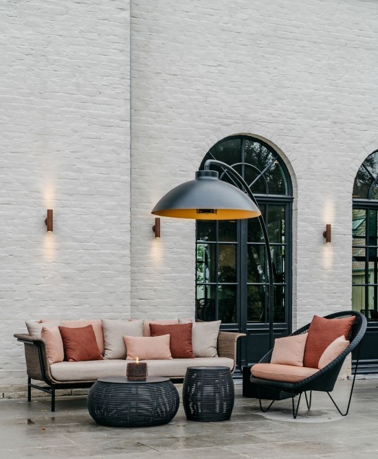 Vincent Sheppard Ivo tables de salon basse Dia 77 Cordon en osier Noir Polyéthylène.